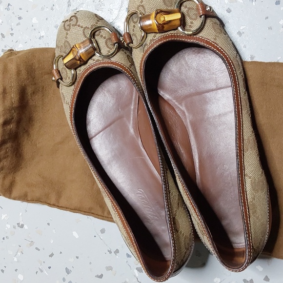 Gucci women's slip on monogram with bamboo size 6 - Picture 7 of 11